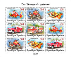 Togo 2023, Transport, Helicopter, Moto, Boat, Ambulance, 9val In BF - Motorbikes