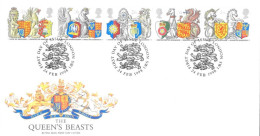 1998 Queen's Beasts Unaddressed FDC Tt - 1991-00 Ediciones Decimales