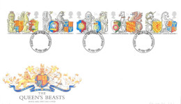 1998 Queen's Beasts Unaddressed FDC Tt - 1991-2000 Dezimalausgaben