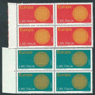 Italia, Italy, Italie, Italien 1970; EUROPA CEPT : Serie Completa In Quartine Di Bordo. - 1970