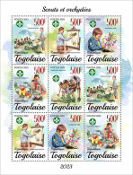 Togo 2023, Scout And Orchids, 9val In BF - Unused Stamps