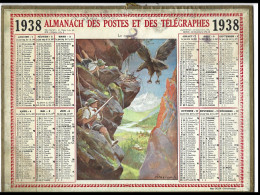 Almanach  Calendrier  P.T.T  -  La Poste -  1938  -  Le Rapace - Nemecck - Grand Format : 1921-40