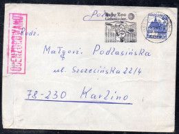 POLAND 1981 SOLIDARITY SOLIDARNOSC PERIOD MARTIAL LAW OCENZUROWANO CENSORED MAUVE CACHETS CENSOR ??? KARLINO GERMANY - Cartas & Documentos