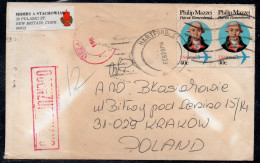 POLAND 1982 SOLIDARITY SOLIDARNOSC PERIOD MARTIAL LAW OCENZUROWANO CENSORED RED CACHETS CENSOR 198 KRAKOW USA - Storia Postale