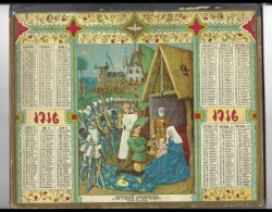Almanach  Calendrier  P.T.T  -  La Poste -  1936  -  Nativite , Adoration Livre D'heure Jean Fouquet - Grossformat : 1921-40