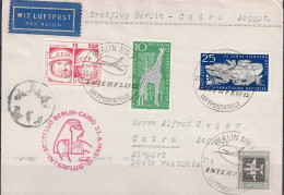 DDR GDR RDA - Luftpostbrief "Erstflug  Nach Kairo" (MiNr: 609, 1093, 1094 + 1096) 1965 - Poste Aérienne