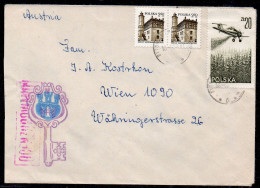 POLAND 1982 SOLIDARITY SOLIDARNOSC PERIOD MARTIAL LAW OCENZUROWANO CENSORED MAUVE CACHETS CENSOR ??? VIENNA TO BYTOM - Storia Postale