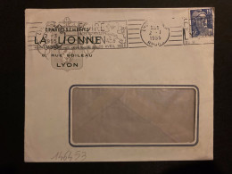 LETTRE Ets LA LIONNE TP M DE GANDON 15F OBL.MEC.2-3 1955 LYON GARE (69) - Covers & Documents