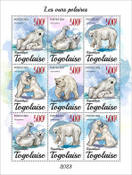 Togo 2023, Animals, Polar Bears, 9val In BF - Fauna Artica