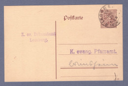 Württemberg Ganzsache Postkarte  DP 44 /08 - Leomberg 29 JUN 19 --> Wimsheim (2YQ-324) - Enteros Postales