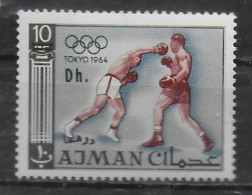 AJMAN    N°   * *    SURCHARGE  DH  JO 1964     Boxe - Boxen