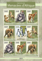 Togo 2023, Animals, Leopard, Gorilla, Elephant, Penguins, 9val In BF - Pinguini