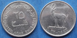 UNITED ARAB EMIRATES - 25 Fils AH1443 / 2022AD "Gazelle" KM# 4a Independent (1971) - Edelweiss Coins - Emirati Arabi