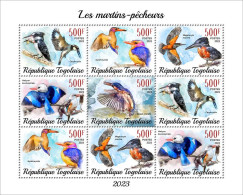 Togo 2023, Animals, Kingfisher, 9val In BF - Marine Web-footed Birds