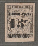 MARTINIQUE - N°22 Obl (1891-92) Timbres-taxe Surchargé : 15 Sur 30c Noir - Gebruikt