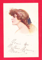 Illust-2129Ph118 NANNI, Art Nouveau, Jeune Femme De Profil, Cpa BE - Nanni