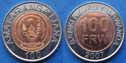 RWANDA - 100 Francs 2007 "national Arms" KM# 32 Republic (1962) - Edelweiss Coins - Rwanda