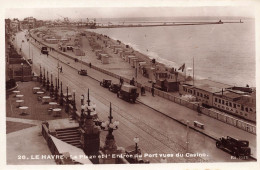 FRANCE - Le Havre - La Plage Et L'Entrée Du Port Vues Du Casino - Voitures - Carte Postale Ancienne - Portuario