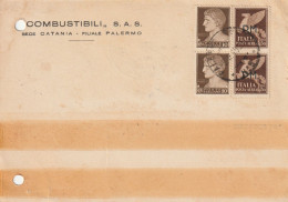 LETTERA 1945 LUOGOTENENZA 2X10+2X50 PA/PM TIMBRO TRAPANI (XT670BR - Storia Postale