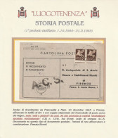AVVISO RICEVIMENTO 1945 LUOGOTENENZA 2X50 PA DENTELLATURA SPOSTATA - FIRMATA PERITO BIONDI TIMBRO ACS  (XT573R - Marcophilia