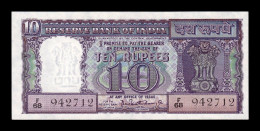 India 10 Rupees 1962-1967 Pick 57a Sign 75 Sc Unc - India