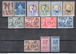 1951 Vaticano, Francobolli Nuovi, Annata Completa 13 Valori, 11 Di Posta Ordinar - Annate Complete