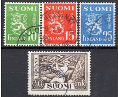 Finlandia U  384/387 (o) Usado.1952 - Oblitérés