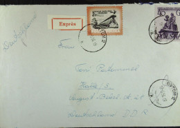 Polen: Eil-Brief Mit POLSKA 40 Gr Und 2 Zt Vom 18.5.1956 Aus BYTOM 2 Nach Halle (Saale) - Storia Postale