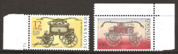 Slovaquie Slovensko 2008 N° 504 / 5 ** Voiture, Feu, Pompier, Pompiers, Pompe à Incendie à Bras, Bois, Seltenhofer, Char - Unused Stamps