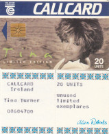 Ireland, IE-EIR-A-0004A, Tina Turner, Unused With Certificate, 2 Scans.   GEM1B (Not Symmetric Red) - Irlande