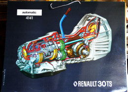 Rare Planche étude éclaté Boite De Vitesse Automatique De Renault 30 TS De 1977 Format 50 X 38 Cm - Voitures
