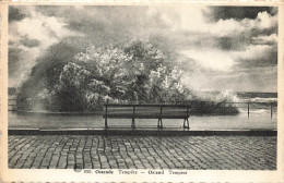 BELGIQUE - Ostende - Tempête - Ostend Tempête - Banc - Carte Postale Ancienne - Oostende