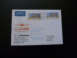 Lettre Premier Vol First Flight Cover Frankfurt Hong Kong Airbus A380 Lufthansa 2015 - Private Covers - Used