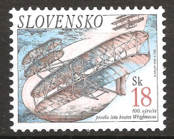 Slovaquie Slovensko 2003 N° 404 ** Avion, Premier Vol, Aéroplane Motorisé, Frères Wright Flyer, Biplan, Kitty Hawk, USA - Ungebraucht