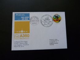 Lettre Premier Vol First Flight Cover Los Angeles Frankfurt Airbus A380 Lufthansa 2015 - Covers & Documents
