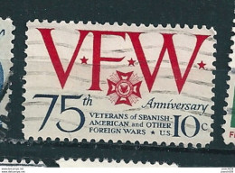 N° 1012 Fondation Vétérans De Guerre  VFW  Anciens Combattants  Timbre Stamp  Etats-Unis 1974 Oblitéré 1132/1012/1525 - Usados