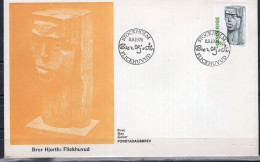 Sweden 1976 FDC Girl's Head Sculpture - Lettres & Documents