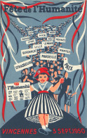 CPA Politique-Fête De L'humanité-Vincennes 1950-Beau Timbre     L2685 - Ereignisse