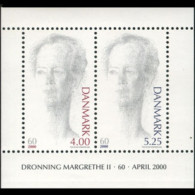 DENMARK 2000 - Scott# 1186a S/S Queen Birthday MNH - Nuovi