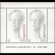 DENMARK 2000 - Scott# 1186a S/S Queen Birthday MNH - Unused Stamps