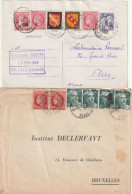 N° 676 Sur Entier Postal Iris + Lettre Pour Bruxelles Avec Tampon Spéciale Car Non Oblitérée  Au Départ. Rare. - 1945-47 Ceres (Mazelin)