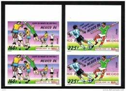 Mali 0532/33 Paires Imperforées, Coupe Du Monde Mexico 1986 Brasil, Allemagne, Argentina, Mexico - 1986 – Mexico