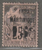 MARTINIQUE - N°28 * (1892) 15c Sur 25c Noir Sur Rose Signé Brun - Neufs