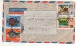 4 Timbres , Stamps " Animaux : Poissons , Panthère , Daims " Sur Lettre , Cover , Mail  Du 14/10/72 - Sri Lanka (Ceylan) (1948-...)