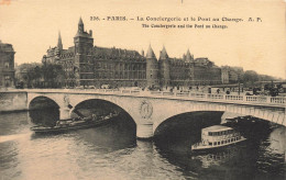 FRANCE - Paris - La Conciergerie Et Le Pont Au Change - A P - Vue Générale Sur Le Pont Animé - Carte Postale Ancienne - Ponti