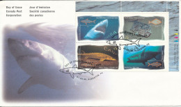 Canada FDC 30-7-1997 Ocean Fish Set Of 4 With Shark Cachet - 1991-2000