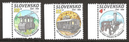 Slovaquie Slovensko 1998 N° 276 / 8 ** Train, Chemin De Fer, Locomotive à Vapeur, Rail, Diesel, Electrique, Lampe, Wagon - Nuevos