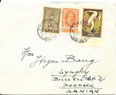 Greece Cover Sent To Denmark 21-12-1957 - Cartas & Documentos