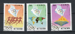 CUBA -  100 ANS DES JO  N°Yt 3376/3378 Obli. - Used Stamps