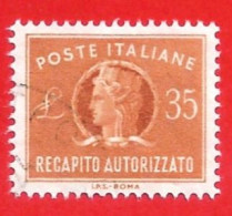 1955-90 (14) Recapito Autorizzato Filigrana Stelle IV Lire 35 - Usato (leggi Messaggio Del Venditore) - Correo Urgente/neumático